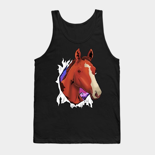 Cute Horse Breaking Out Horseriding & Horse Owners Tank Top by theperfectpresents